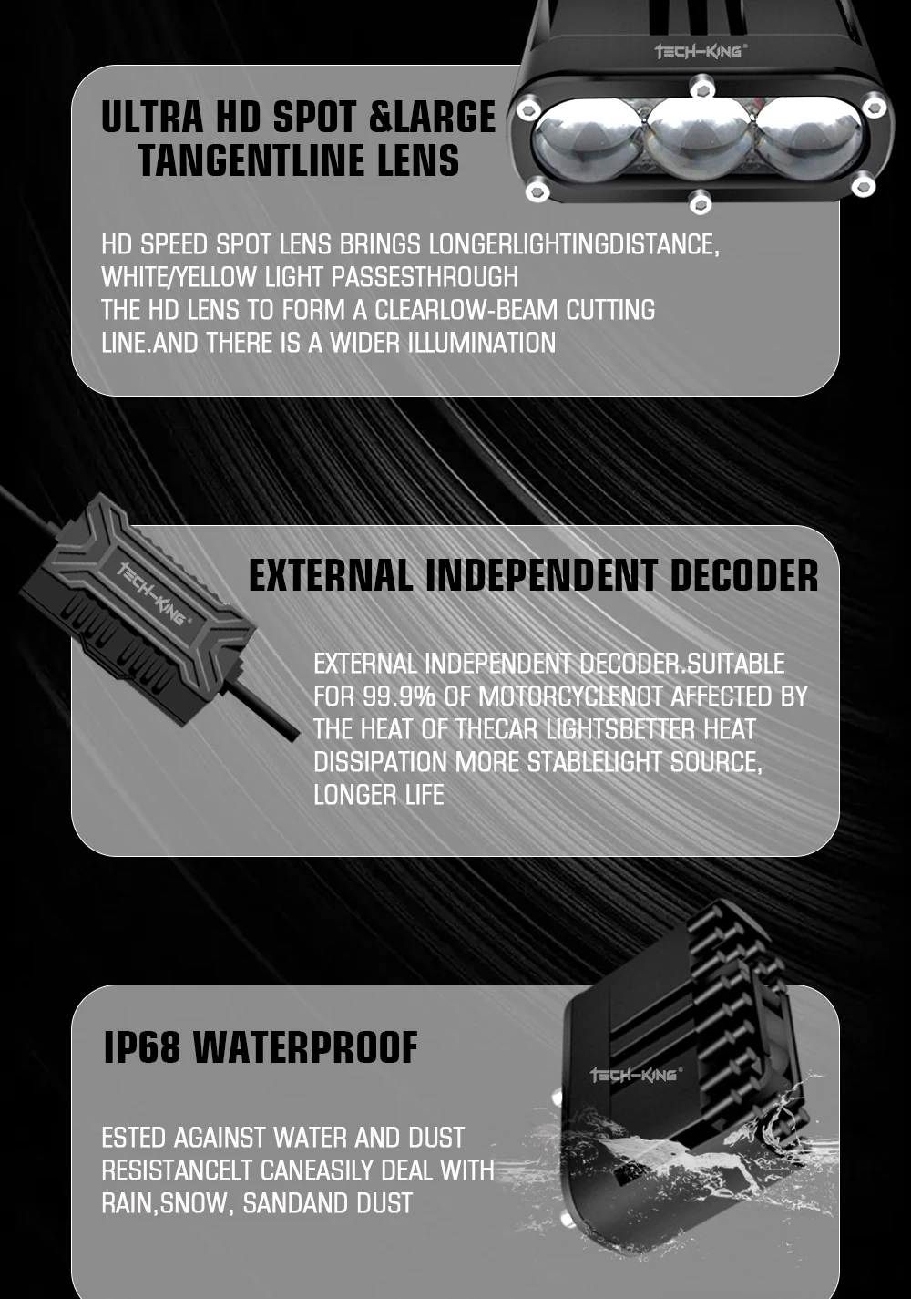 3 color DRL Spotlights 120W 9-80V Motorcycle Modified Bike Lighting Accessories Auxiliary Led Product Light Car grille lights