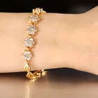 Jewelry Stone Beautiful Modern Party Lady Gemstone Jewelry 18k Gold Diamond Charm Stone Femme Bracelet
