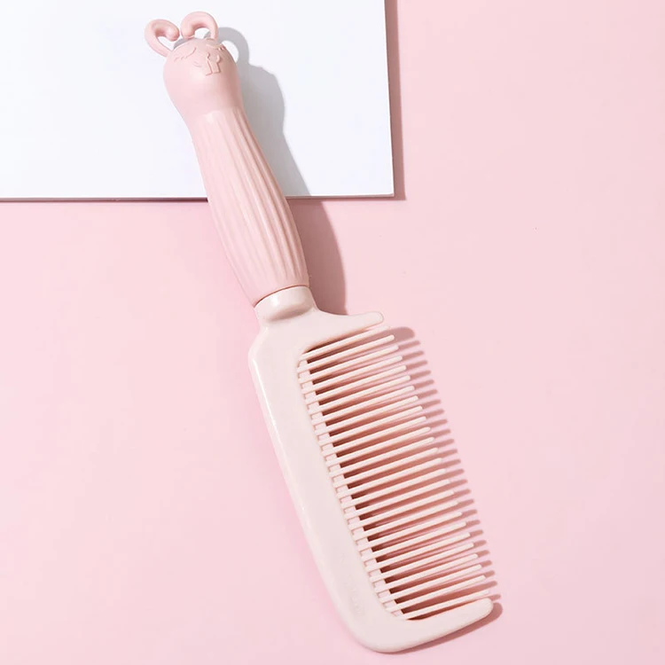 Wholesale Cheap Hot Sale Styling Hair Tools Cartoon Rabbit Handle Plastic Pink Hair Combs For Daily Use