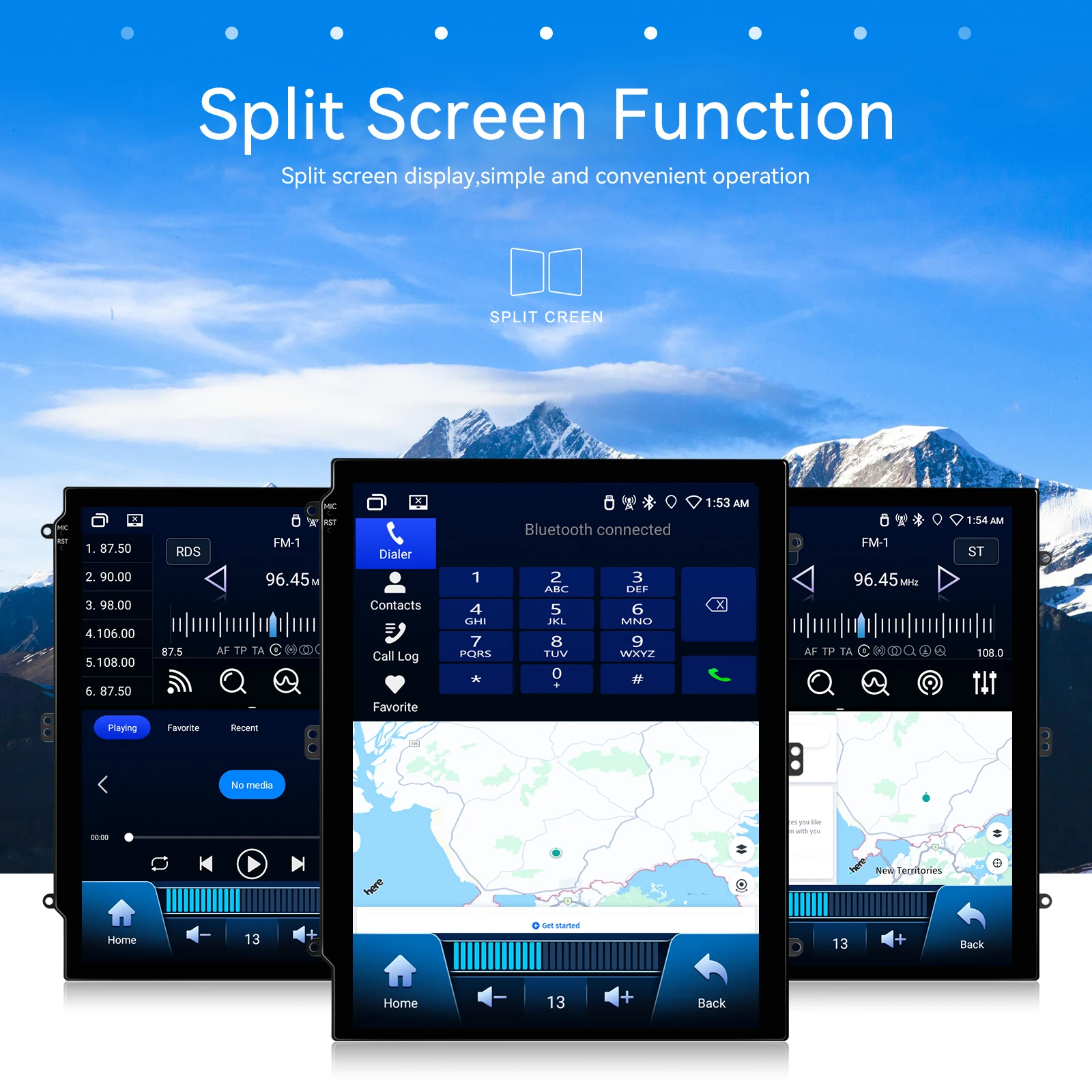 podofo 97 464g double din android car stereo wireless carplay android auto gps wifi fm rds obd2 dab car radio autoradio a4167-8