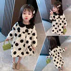 Girls Dress Girl Girls Doll Collar Dress Spring And Autumn Princess Girl Long-sleeved Baby Polka Dot Dress