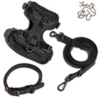 Collar Leash And Leashes Comfort Breathable Soft Neoprene Pet Harness Waterproof PVC Dog Collar Leash And Harness Set