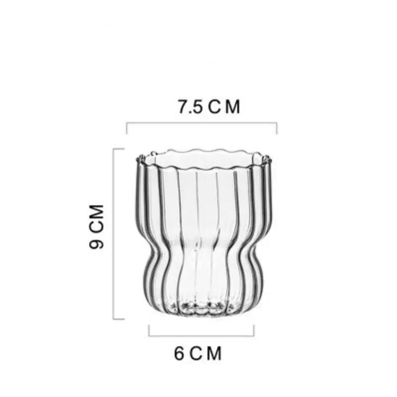 Manual blowing Eco friendly heat insulation transparent glass cups juice cup glass cups