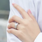 Stone Ring Luxury Sparkly Stone Zircon Silver Ring For Women Engagement Wedding Ring 2021