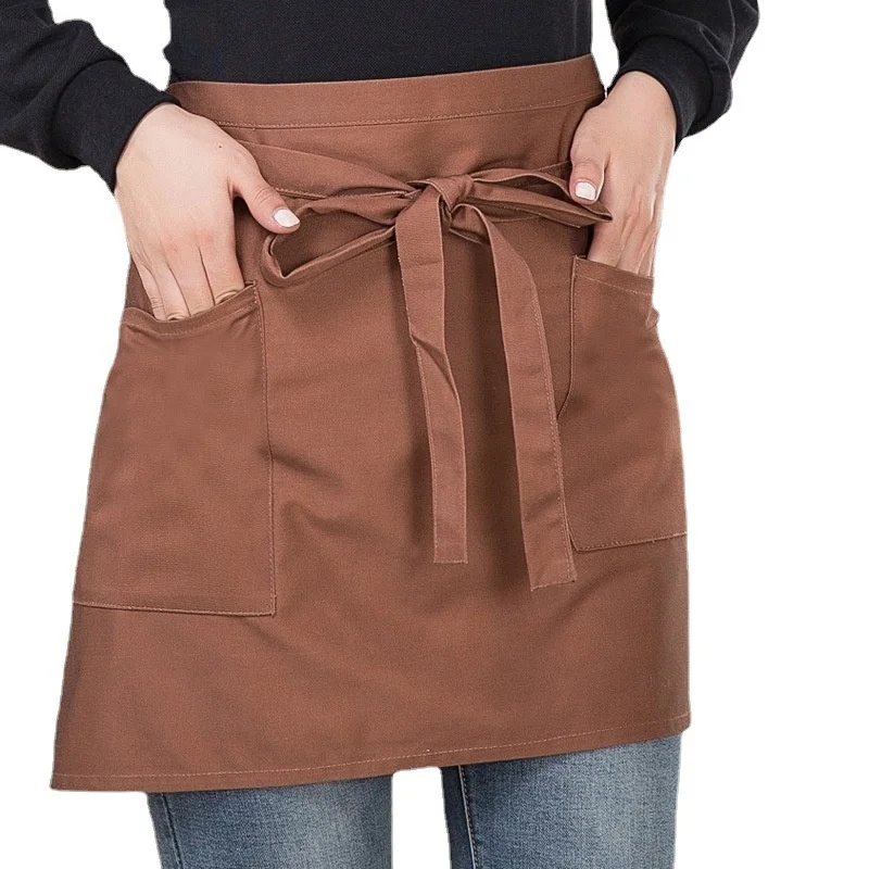 Hot Sale Hotel Coffee Shop Waiter Waist Apron Housework Essential Antifouling Comfortable Half Apron