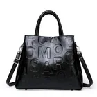 Leather Bags Letter Leather Large Capacity 3 In 1 Women Leather Bags Luxury Handbags Embossed Letter Pattern