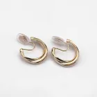 Metal Earring Simple Gold-plated Metal Half Circle Earring Ear Clip C-shaped Twisted Streamline Design