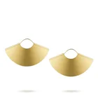 18k Dangle Earrings Earrings 18K Gold Plating Stainless Steel Jewelry Fan Dangle Big Drop Earrings E5425