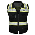 Vest Vests Wholesale Vest Custom Logo Traffic Security Guard Vests Work Black Construction Safety Vest