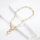 Gold Pendant Gold Dina Wholesale Summer Link Chain Pearls Gold Metallic Pendant Necklace