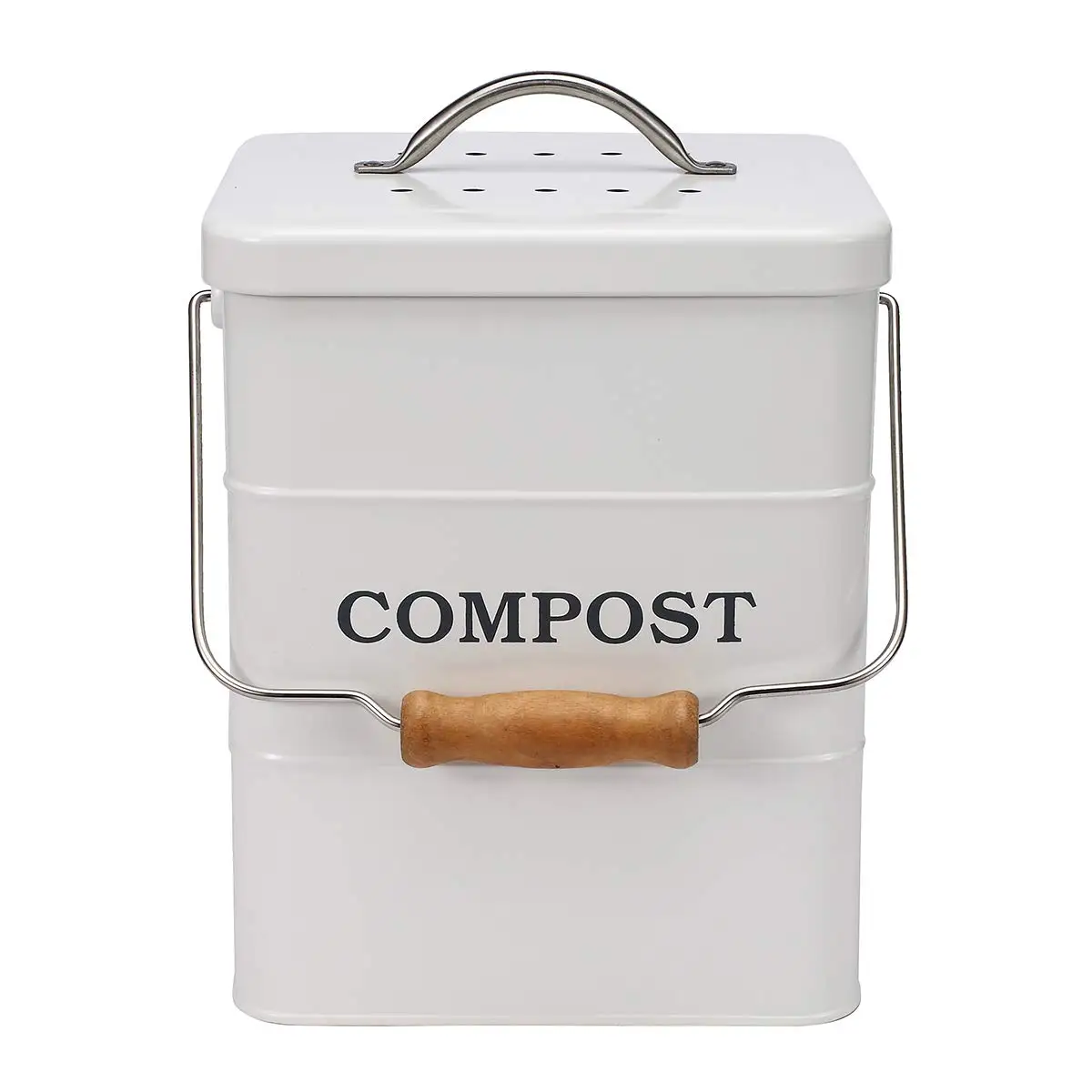food waste compost caninster metal bin with handle