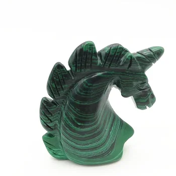 Wholesale hot sale gem hand carved malachite crystal unicorn sculpture