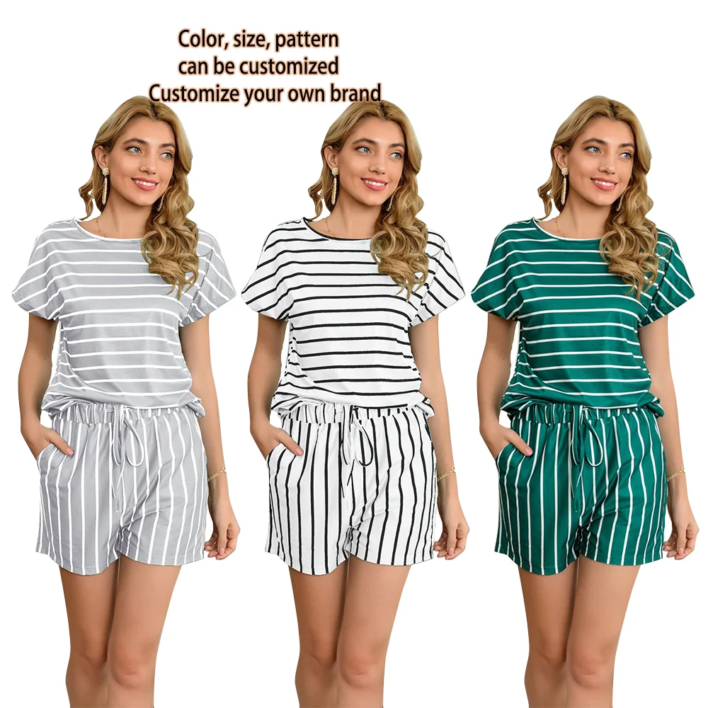 Hoa sale custom women two piece t-shirt shirt and shorts set unisex