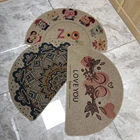 Mat Linen Mat Fine Linen Semicircular Indoor Mat