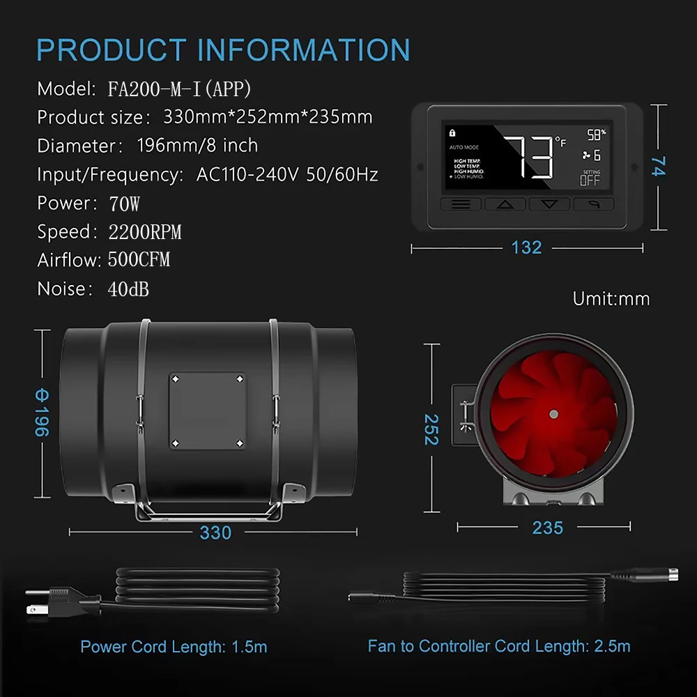 Inline Duct Fans, 500, CFM - detail 10