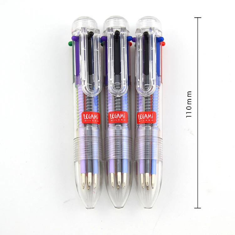 6-Colours 6 In 1 Multicolour Retractable Click Ballpoint Pen Blister Pack 