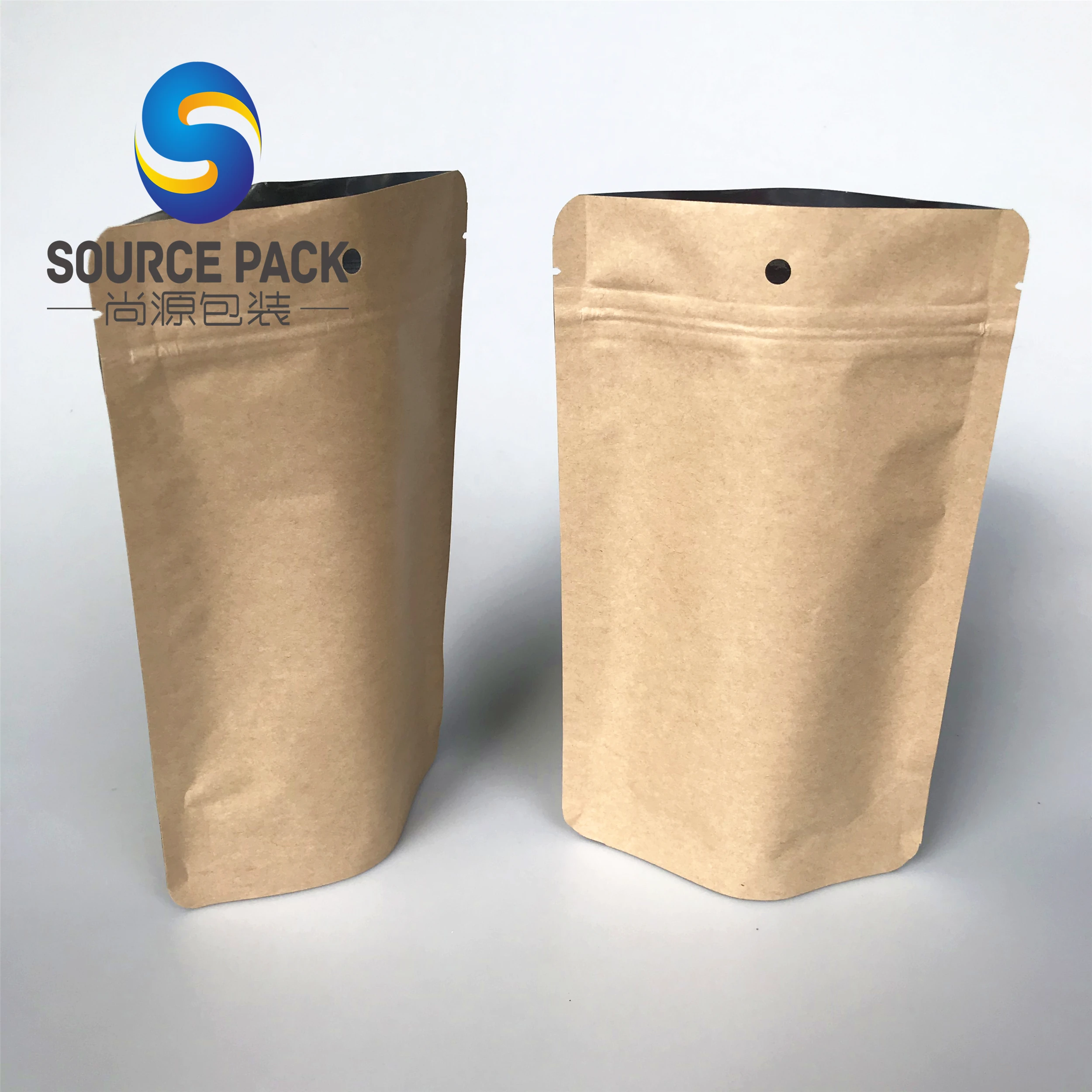 ziplock stand up kraft paper bags for food wholesale