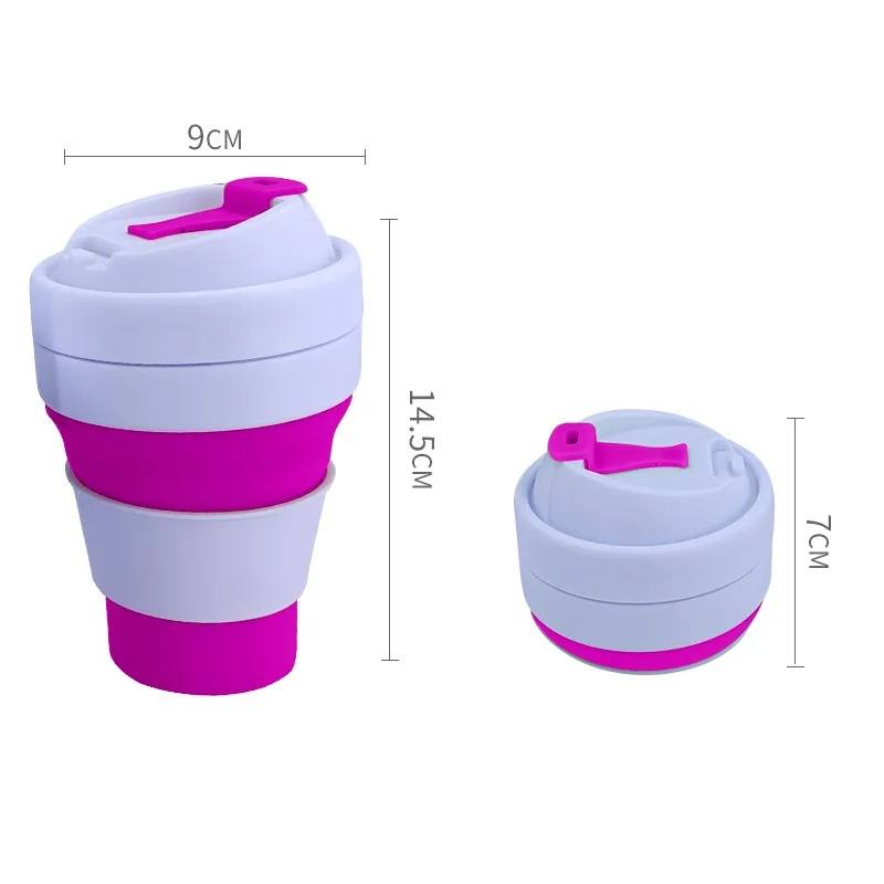 Folding Silicone Cup Custom Logo Outdoor Sports Retractable Travel Kettle for Bicycle Water Bottles