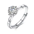 Pave Rings Rings Top Fashion Moissanite Pave 925 Sterling Silver Open Gemstone Rings