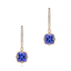 Tanzanite 2021 New Trendy 14K Real Gold Tanzanite Hoop Earrings For Women