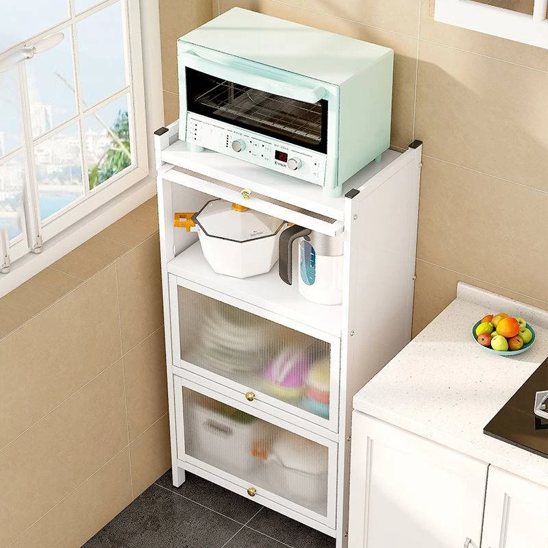 Factory direct sales kitchen shelf side cabinet floor multi layer microwave oven living room storage cabinet