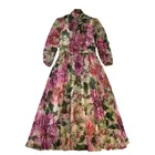 Floral Floral High Quality Boutique Floral Dress Ladies Pink Peony Rose Flower Dress