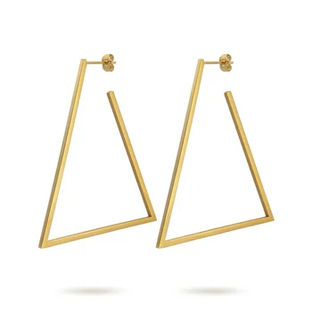 Fashion Jewelry Geometric Big Triangle Earrings Gold color Stainless steel Long Drop Earrings Earings Wholesale BE171033