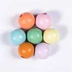 Beads Wood DIANJIN Decorative 16mm 16 Mm Blue Pink Green Colored Round Pastel Wooden Beads