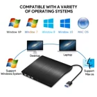 Usb Player External CD DVD Drive USB 3.0 Type-C Portable Optical Superdrive Burner Player Writer CD DVD /- RW Compatible Wi