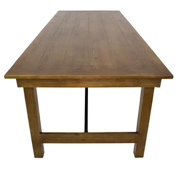 New Design Rustic Solid Pine Wood Folding Farm Dining Table 183*76*76CM