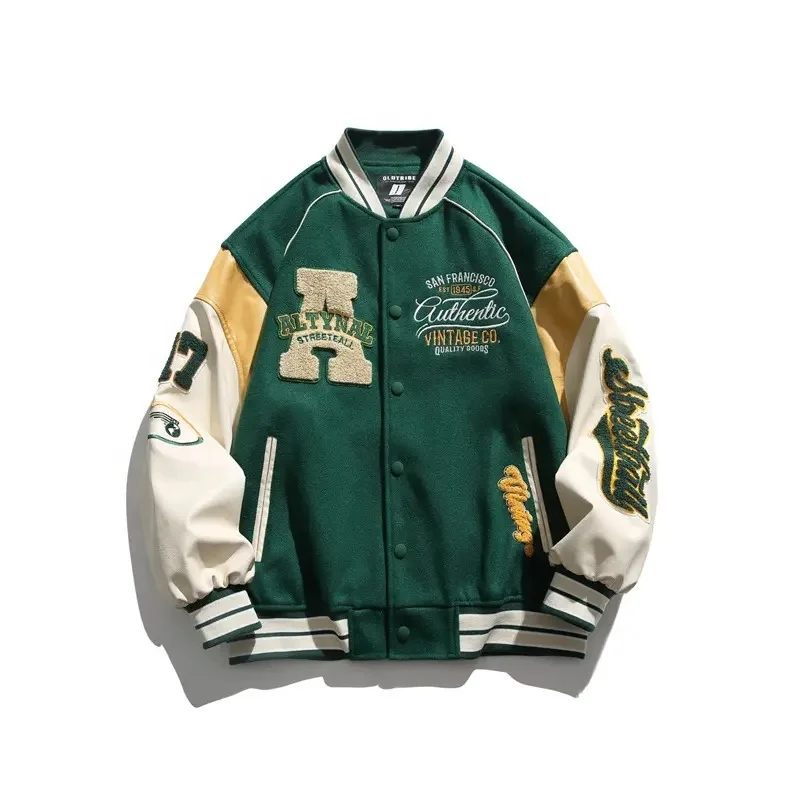 New Design fashion Loose Varsity Jackets Chenille Patches Letterman College Bomber Baseball men's Jackets