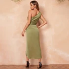 Sexy Dress For Evening Gowns Sexy 1 Shoulder Satin Silk Corset Prom Dress For Lady