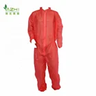 Work Uniform Red Disposable Work Uniform Nonwoven Elastic Water Resistant