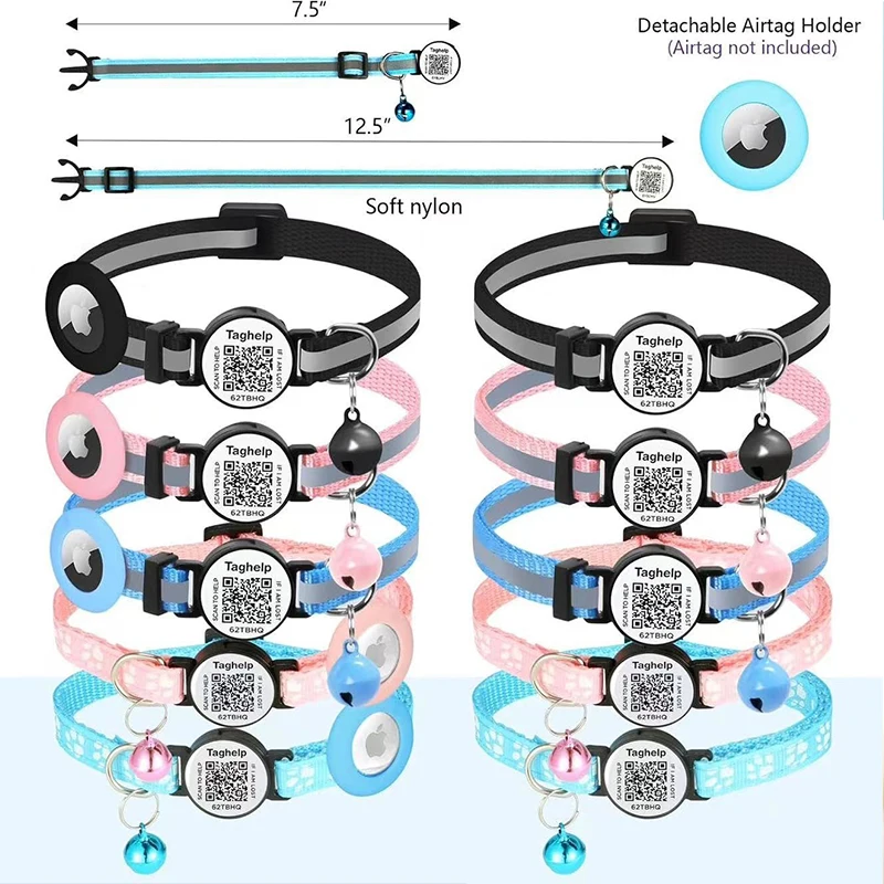 Hot Selling Silicone Reflective Dog Collar with QR Code & Paw ID Tags Durable Print Anti-Loss Tracking for Dogs