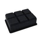 Ice Ideal BHD Hot Selling Large Silicone Ice Cube Trays Square Flexible 6 Cavity Cubes Tray Ideal For Whiskey Cocktails