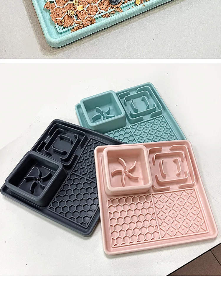 Food Grade Silicone Pet Plates and Slow Food Mats Cat and Dog Tableware Utensils with Suction Cups Comfortable Bowls & Feeders factory