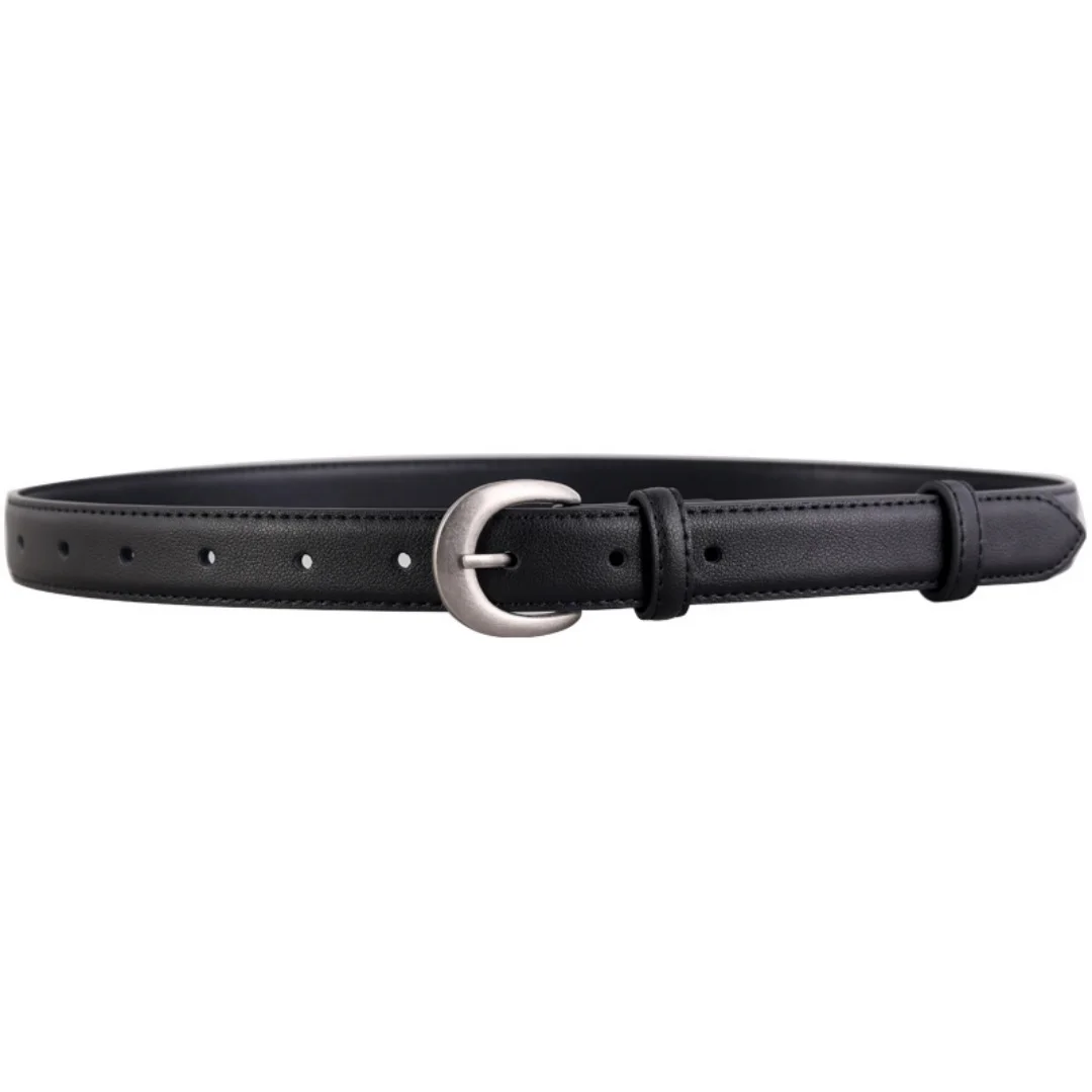 Simple Genuine Cow Hide Alloy Buckle Women's Belt Classic Trendy Wear-resistant Daily Wear Business Casual