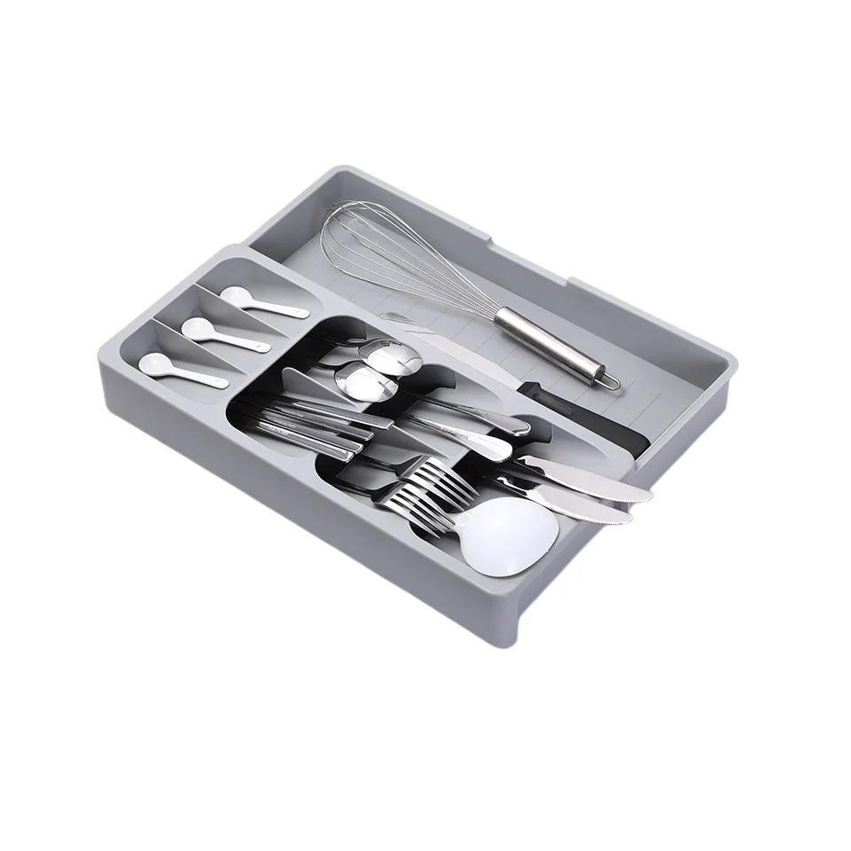 Plastic Silverware Cutlery Utensils Set Tray Tableware Dispenser Drawer Store Compact Organizer Kitchen