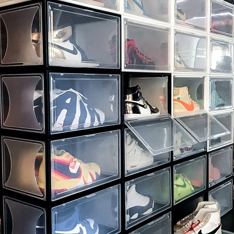 plastic pp foldable home decor shoe racks magnetic shoe storage boxes storage giant shoe