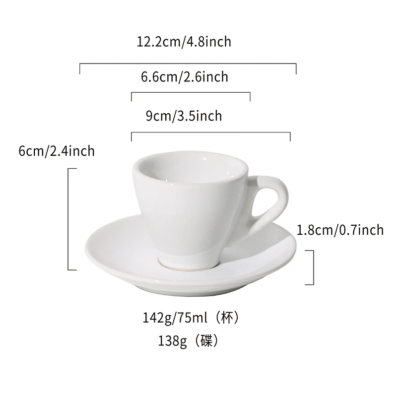 Manufacturers 75ml Reusable Porcelain Ceramic Cappuccino Espresso Latte Mug Handmade Small Modern Cafe Coffee Tea Cups factory