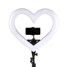 Phone Light Ring Usb Rechargeable Heart Shape Portable 5 Inch Led Selfie Ring Light Phone