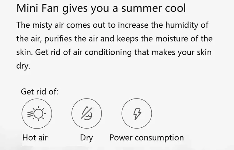 Portable Air Conditioner, USB, 10W, 1000ml - detail 4