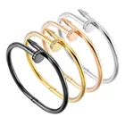 Bangle Stainless Steel Nail Jewelry Adjustable Bangle Nail Colorful Bangle With Zircon Bracelet