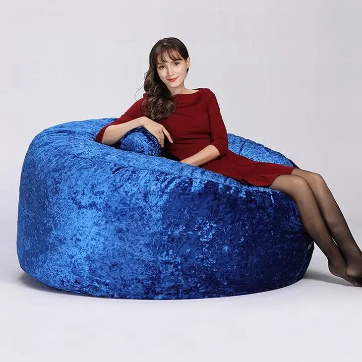 blue puff chair