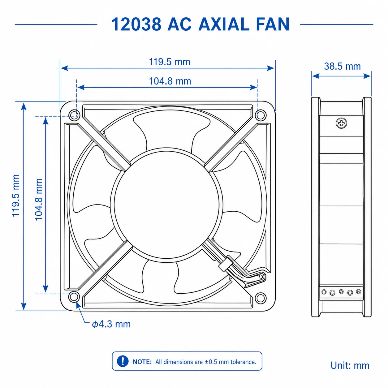 Original Fan, 220VAC, 0.14A, 21W, 12038 - detail 8
