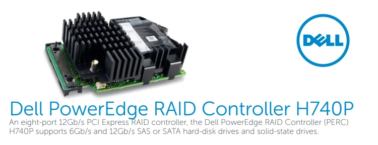 DELL PERC H740P Mini Mono RAID 12G SAS with 8GB Cache - 00878M / 05FMY4 / 0GP6RN