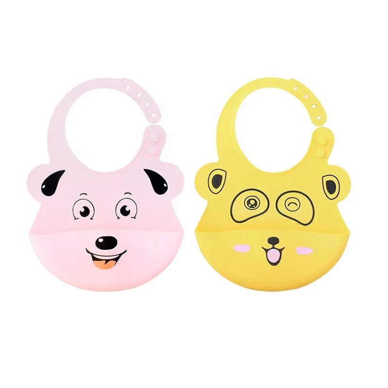 Upgraded BPA Free Soft Custom Silicone Baby Bib Babero  Bavoir Babies Products  with Anti-spill Catcher