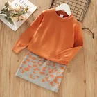 Skirt Fashion Two-Pieces Children Knitted Kids Clothing Sweater Sets Girls Baby Skirt Suits