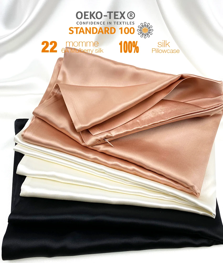 Wholesale 19mm 100% Comfortable Organic Luxury Queen Size Silk pillow case mulberry Pillowcase Set