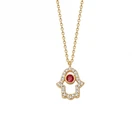 Jewelry Cz Fashion Jewelry Glod Plated 925 Sterling Silver Cz Pendant Hamsa Hand Necklace